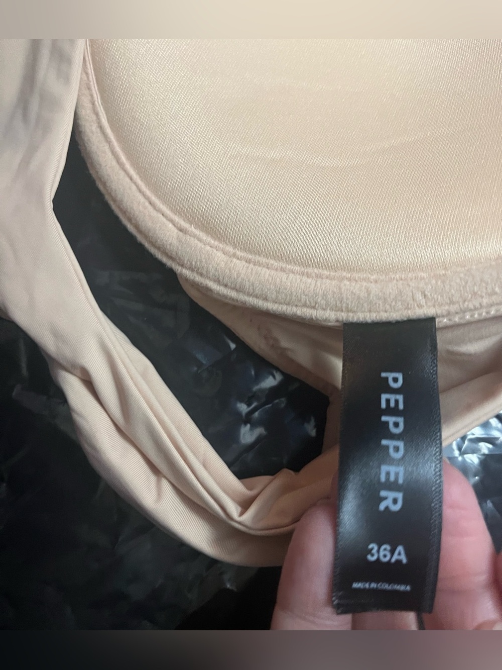 Pepper Black T-Back Push-Up Bra, 36A - Picture 3 of 9